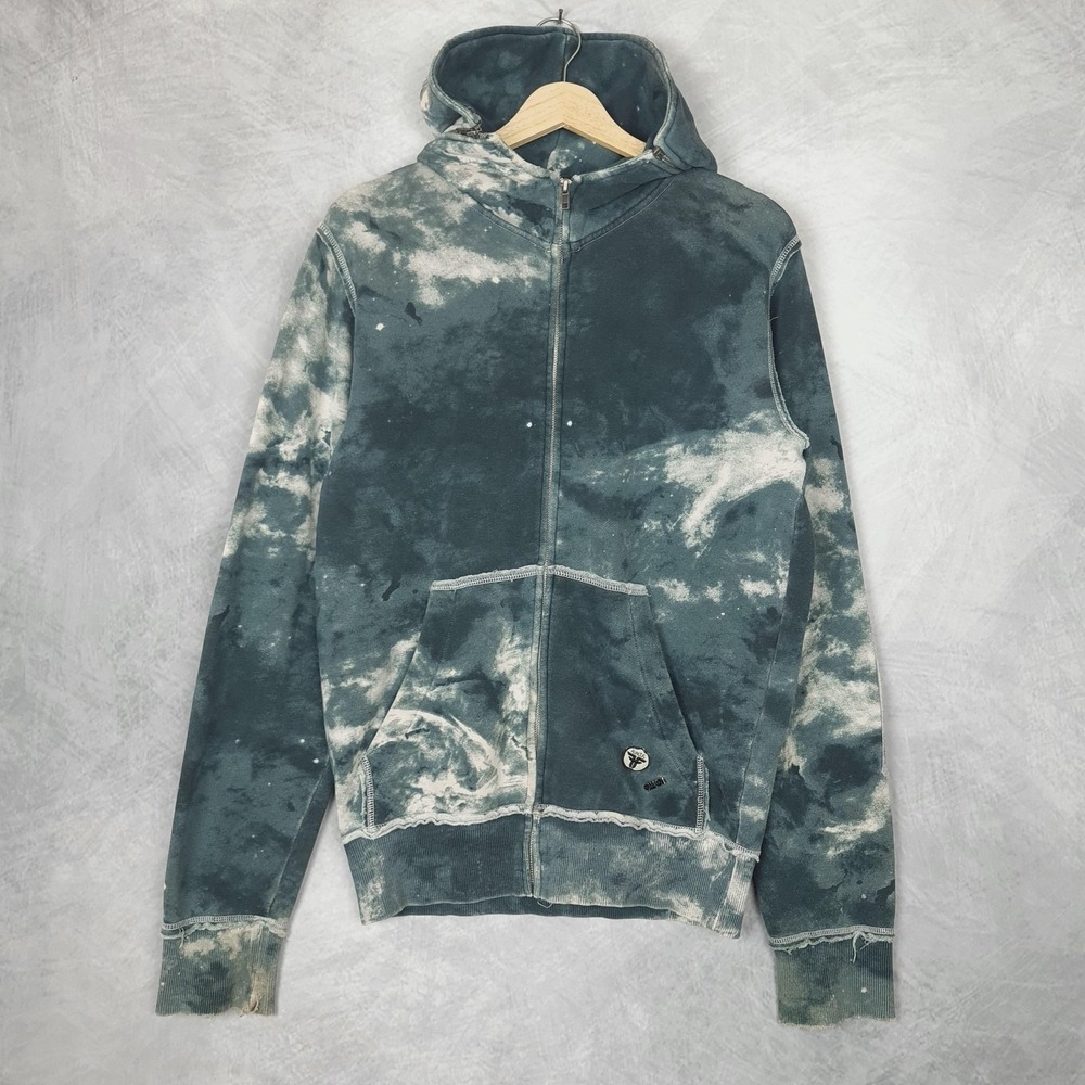 Fallen Hoodie Mens Medium Blue Space Dye Zip Skateboard Apparel Sweatshirt Y2K